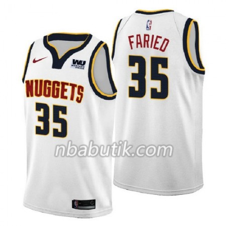 NBA Mænd Trøje Denver Nuggets Kenneth Faried 35 2018-2019 Nike Hvid Swingman